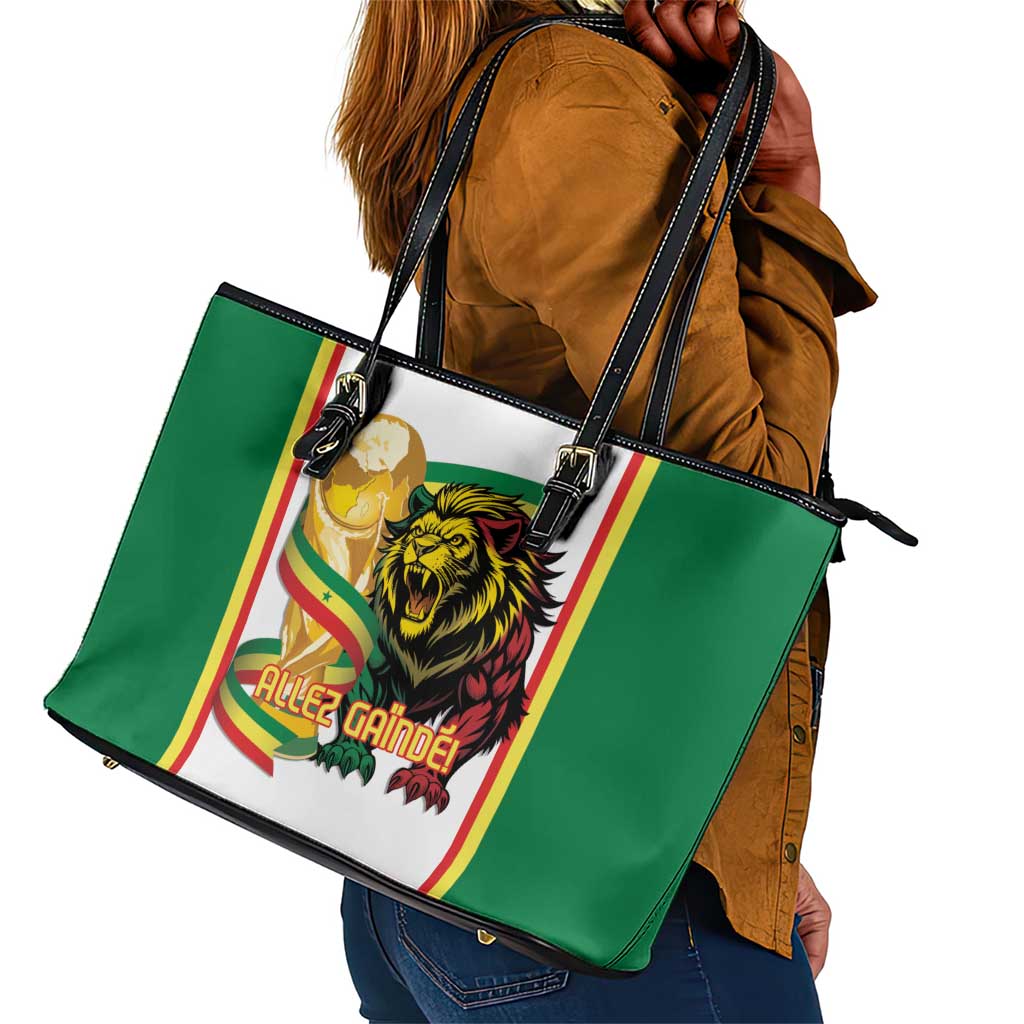 Senegal WC26 Future Champions Leather Tote Bag Lions de la Teranga Allez Gainde