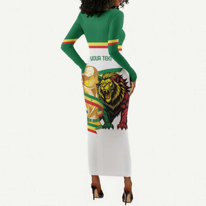 Personalized Senegal WC26 Future Champions Long Sleeve Bodycon Dress Lions de la Teranga Allez Gainde