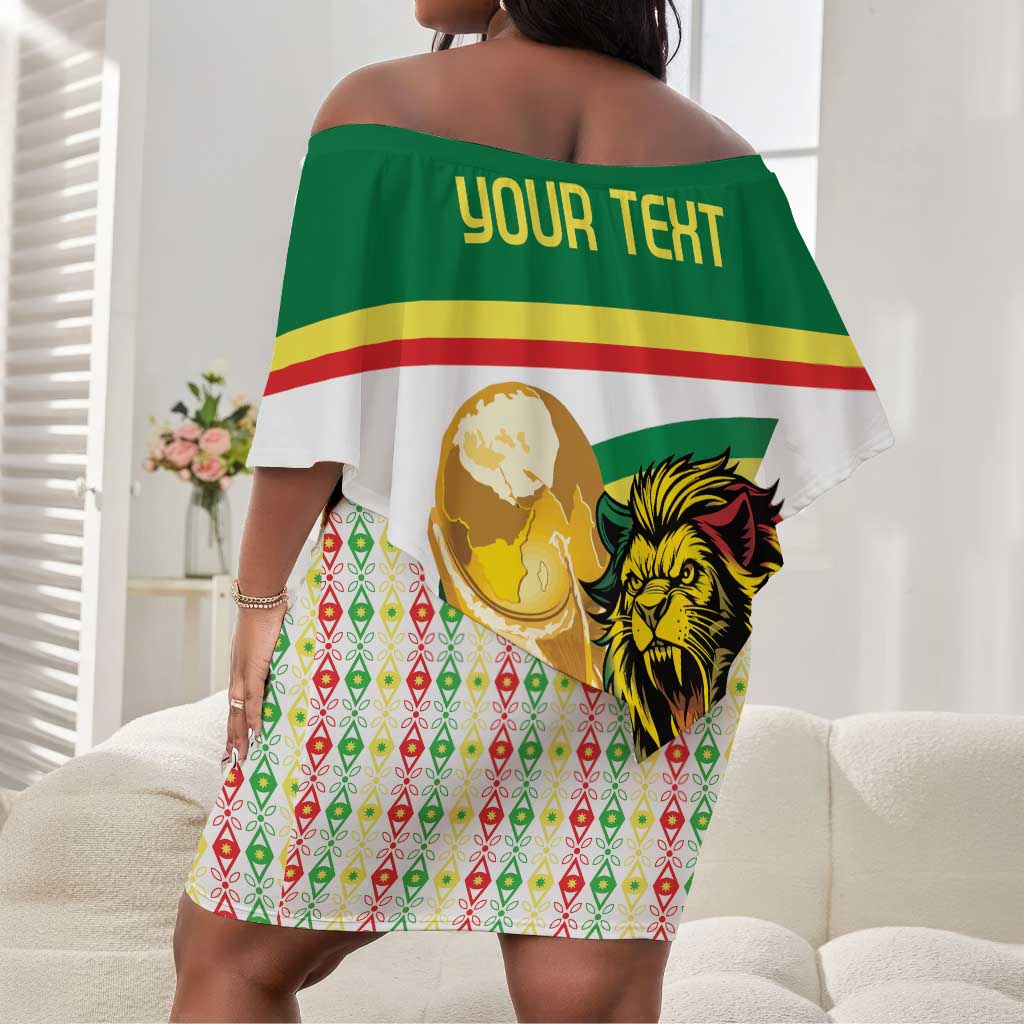 Personalized Senegal WC26 Future Champions Off Shoulder Short Dress Lions de la Teranga Allez Gainde