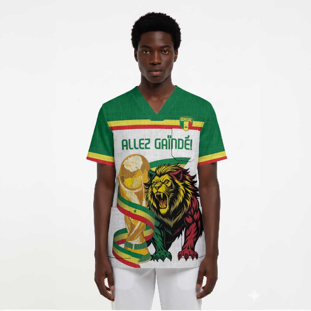 Personalized Senegal WC26 Future Champions Scrub Top Lions de la Teranga Allez Gainde
