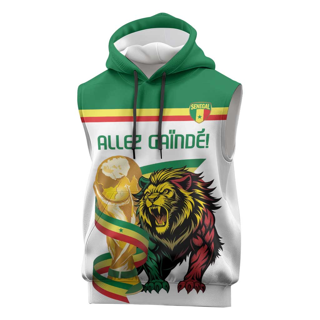 Personalized Senegal WC26 Future Champions Sleeveless Hoodie Lions de la Teranga Allez Gainde