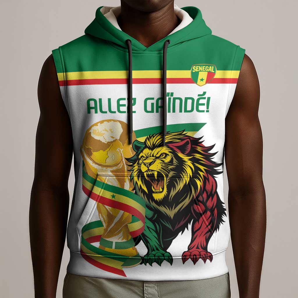 Personalized Senegal WC26 Future Champions Sleeveless Hoodie Lions de la Teranga Allez Gainde
