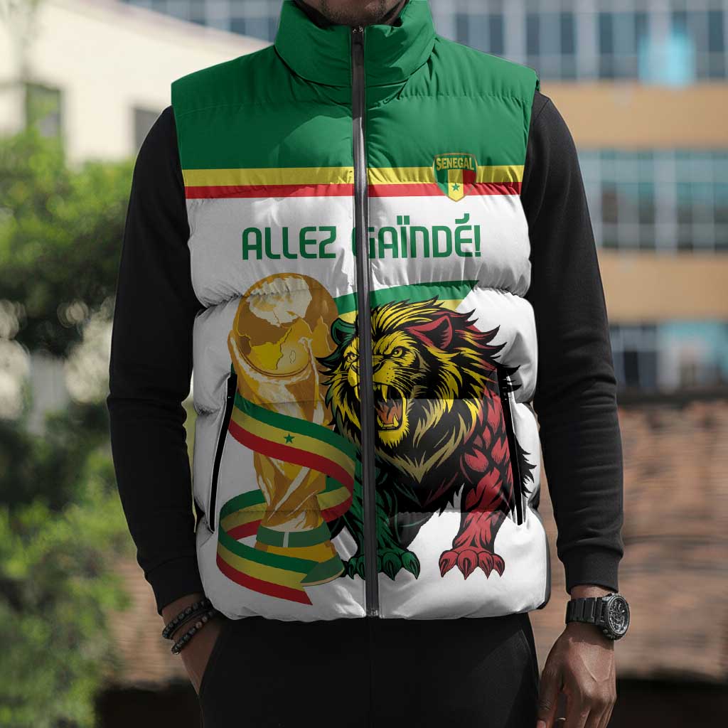 Personalized Senegal WC26 Future Champions Sleeveless Puffer Jacket Lions de la Teranga Allez Gainde