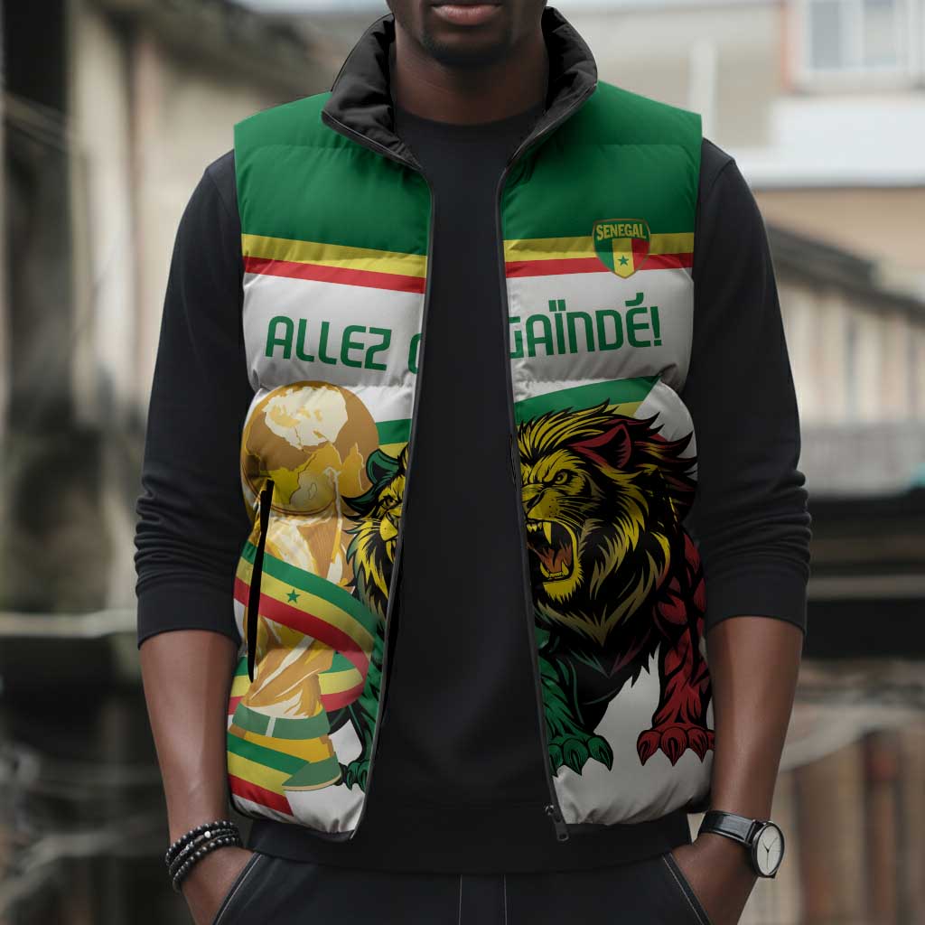 Personalized Senegal WC26 Future Champions Sleeveless Puffer Jacket Lions de la Teranga Allez Gainde