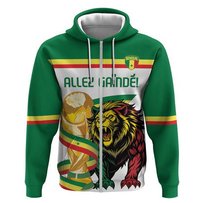 Personalized Senegal WC26 Future Champions Zip Hoodie Lions de la Teranga Allez Gainde