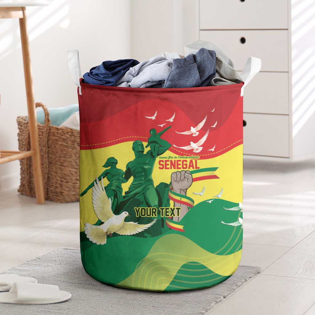 Personalized Senegal Independence Day Laundry Basket African Renaissance Monument