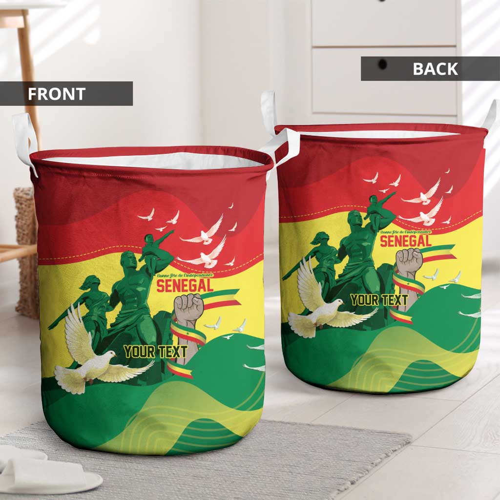 Personalized Senegal Independence Day Laundry Basket African Renaissance Monument