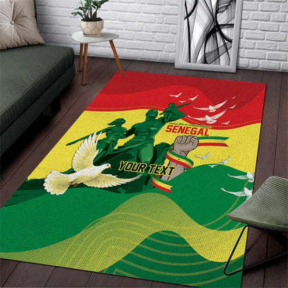 Personalized Senegal Independence Day Area Rug African Renaissance Monument
