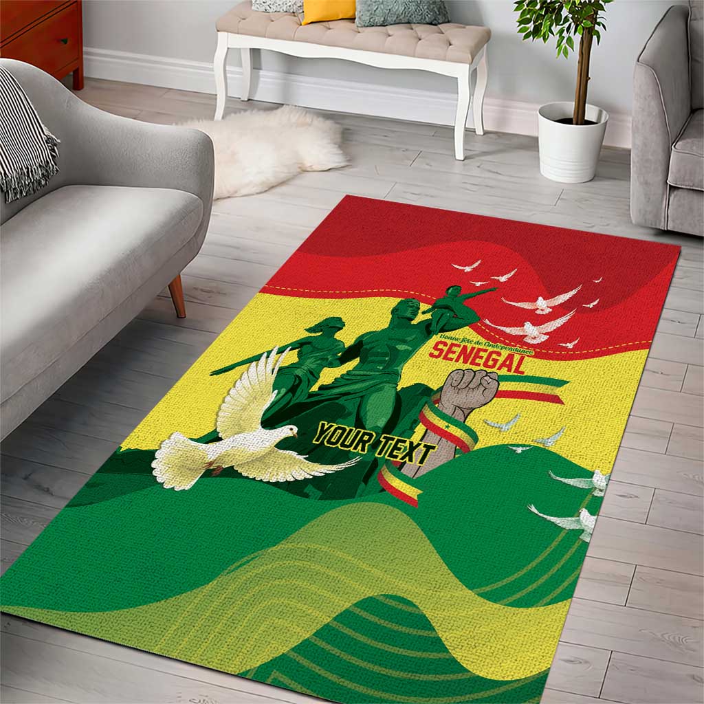 Personalized Senegal Independence Day Area Rug African Renaissance Monument