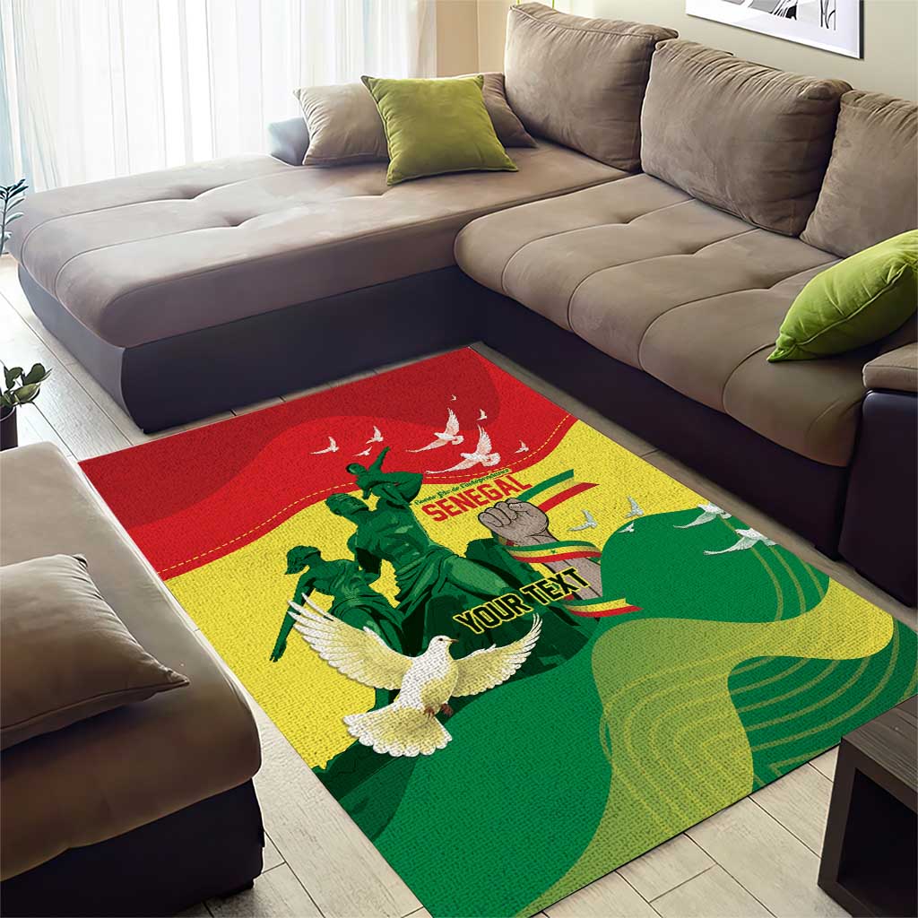 Personalized Senegal Independence Day Area Rug African Renaissance Monument