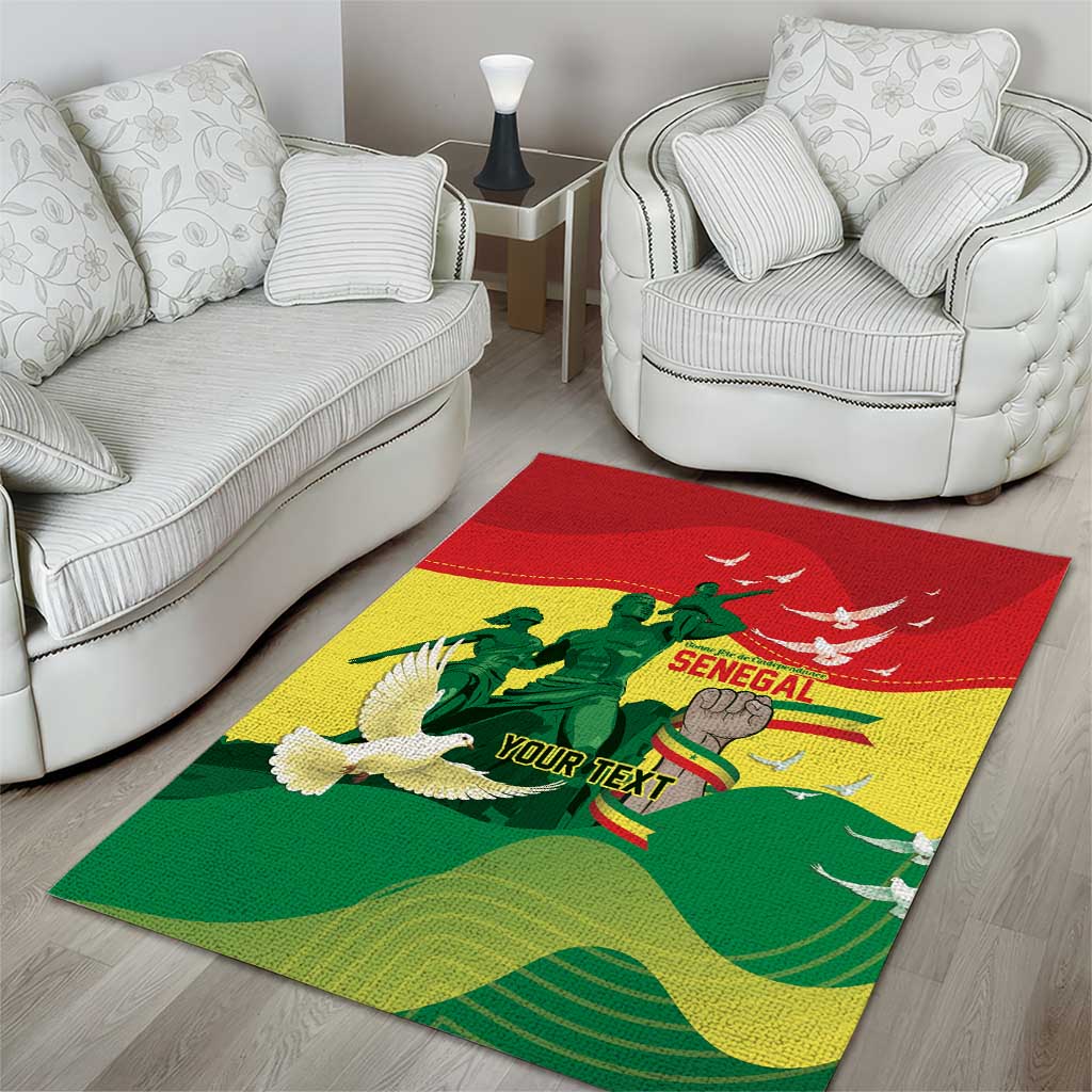 Personalized Senegal Independence Day Area Rug African Renaissance Monument