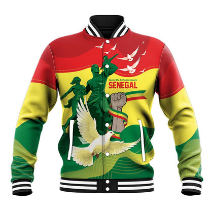 Personalized Senegal Independence Day Baseball Jacket African Renaissance Monument