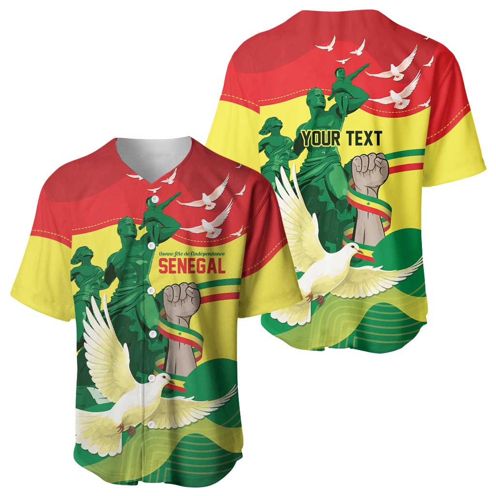 Personalized Senegal Independence Day Baseball Jersey African Renaissance Monument