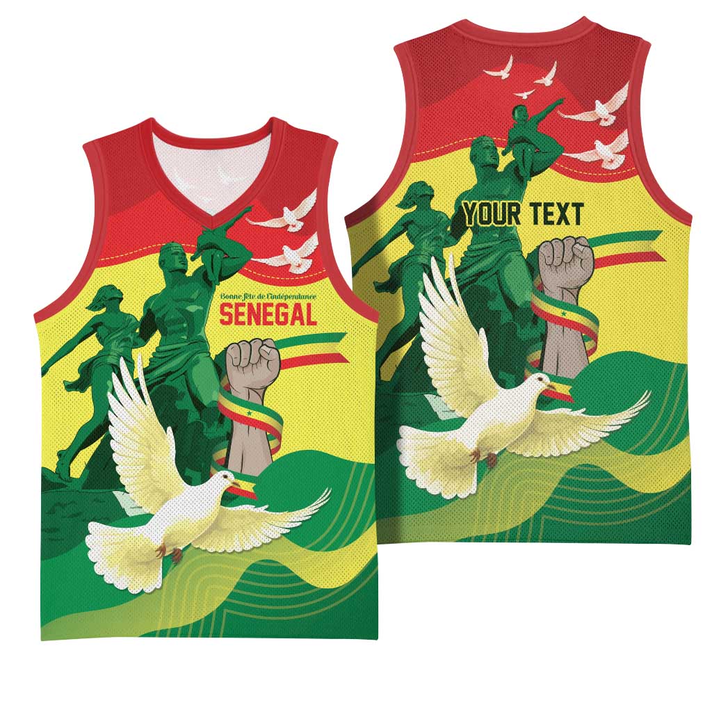 Personalized Senegal Independence Day Basketball Jersey African Renaissance Monument