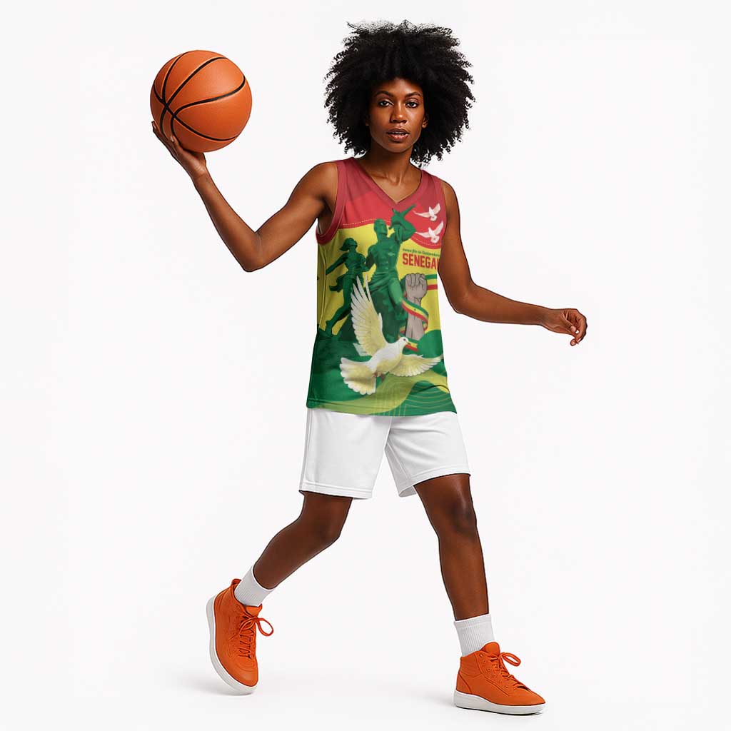 Personalized Senegal Independence Day Basketball Jersey African Renaissance Monument