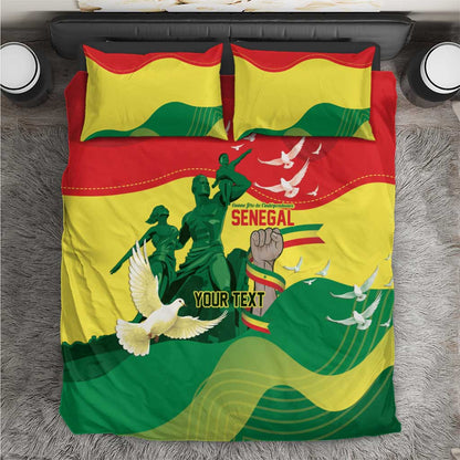 Personalized Senegal Independence Day Bedding Set African Renaissance Monument