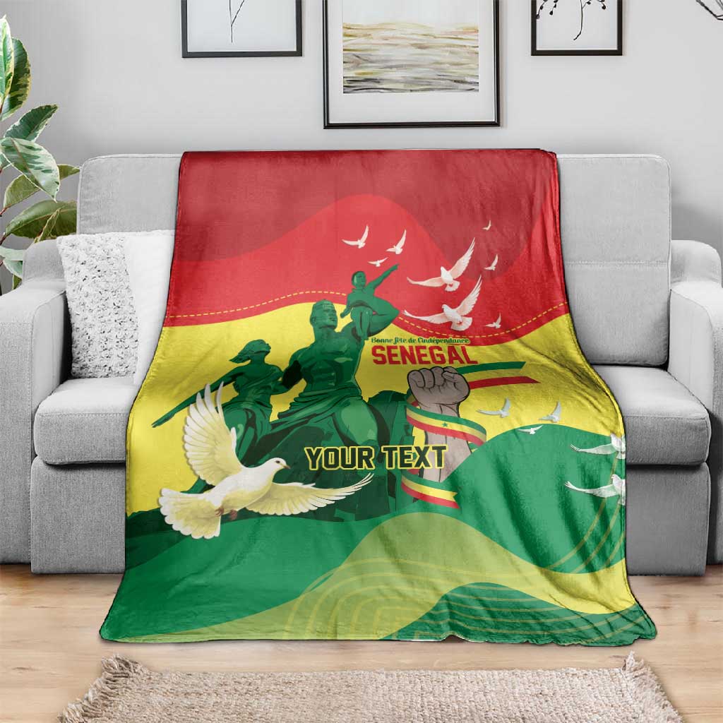 Personalized Senegal Independence Day Blanket African Renaissance Monument