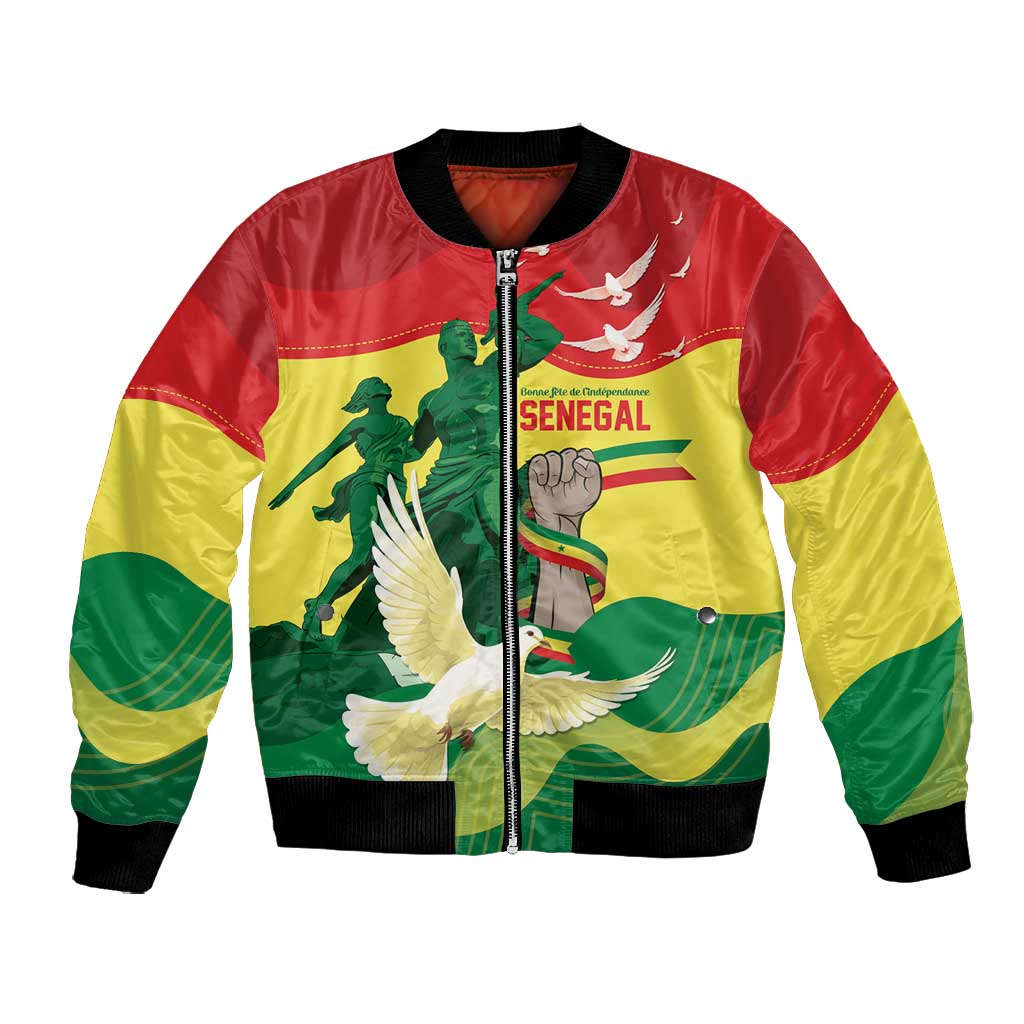 Personalized Senegal Independence Day Bomber Jacket African Renaissance Monument