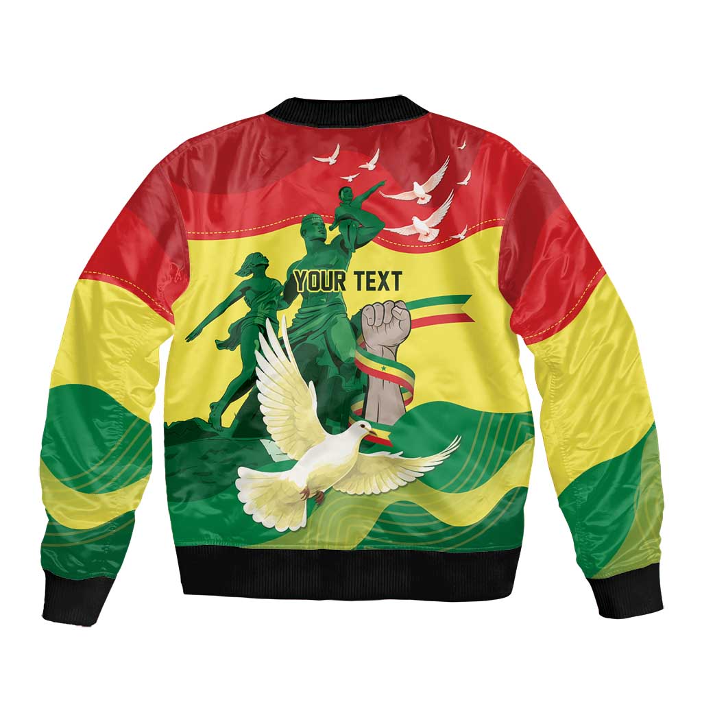 Personalized Senegal Independence Day Bomber Jacket African Renaissance Monument