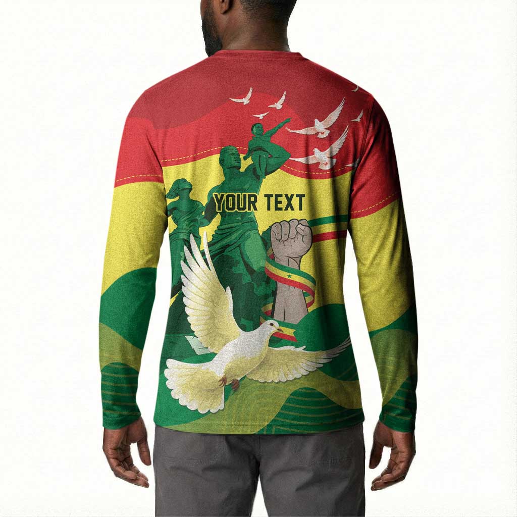 Personalized Senegal Independence Day Button Sweatshirt African Renaissance Monument
