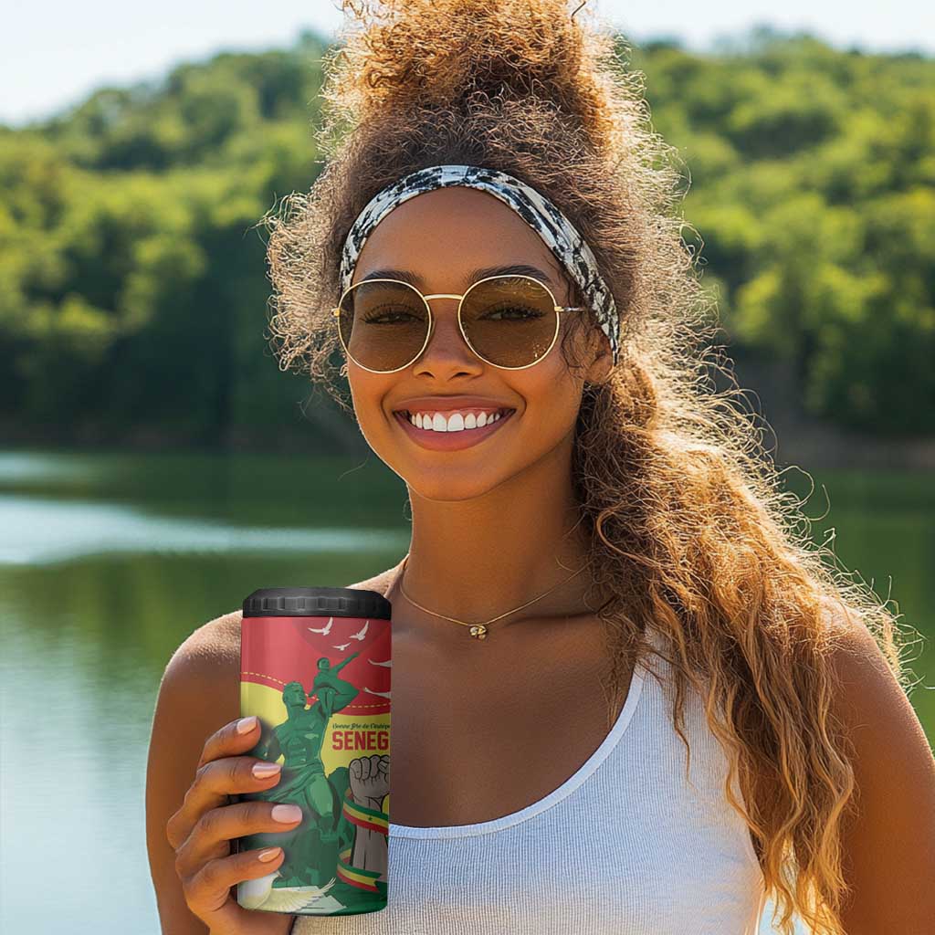 Personalized Senegal Independence Day 4 in 1 Can Cooler Tumbler African Renaissance Monument