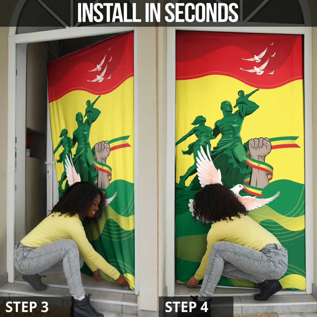 Personalized Senegal Independence Day Door Cover African Renaissance Monument