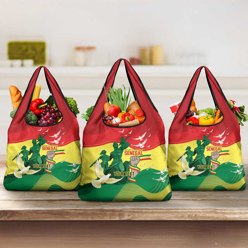 Personalized Senegal Independence Day Grocery Bag African Renaissance Monument