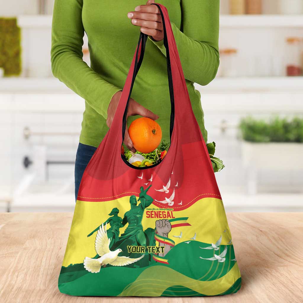 Personalized Senegal Independence Day Grocery Bag African Renaissance Monument