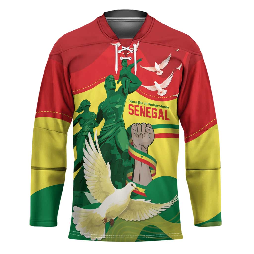 Personalized Senegal Independence Day Hockey Jersey African Renaissance Monument