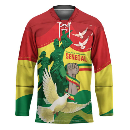 Personalized Senegal Independence Day Hockey Jersey African Renaissance Monument