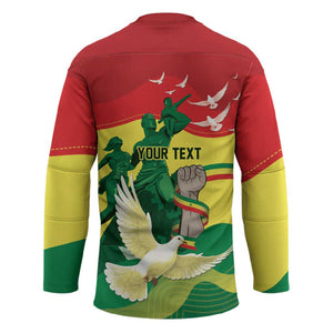 Personalized Senegal Independence Day Hockey Jersey African Renaissance Monument