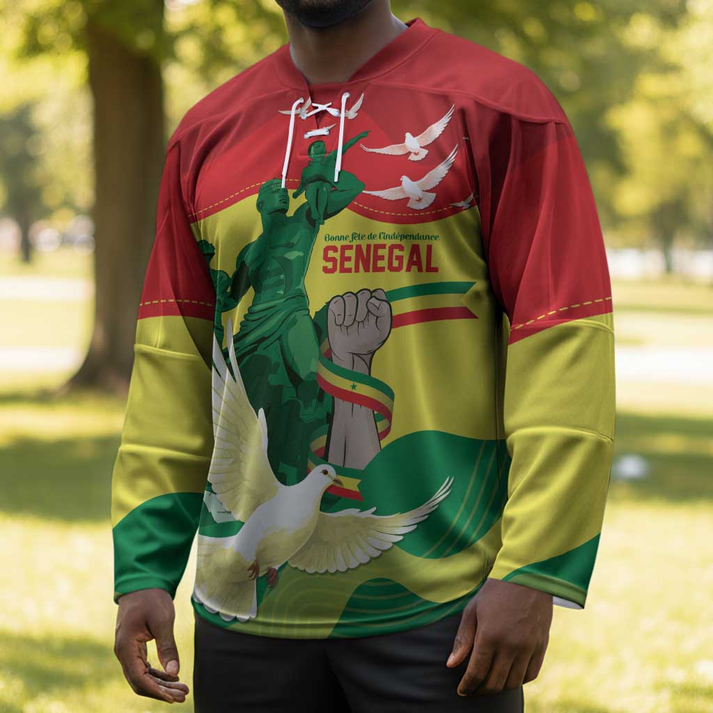 Personalized Senegal Independence Day Hockey Jersey African Renaissance Monument