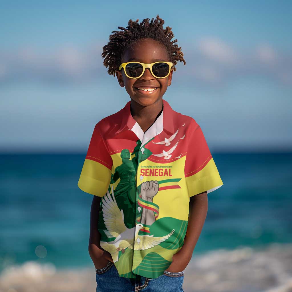Personalized Senegal Independence Day Kid Hawaiian Shirt African Renaissance Monument