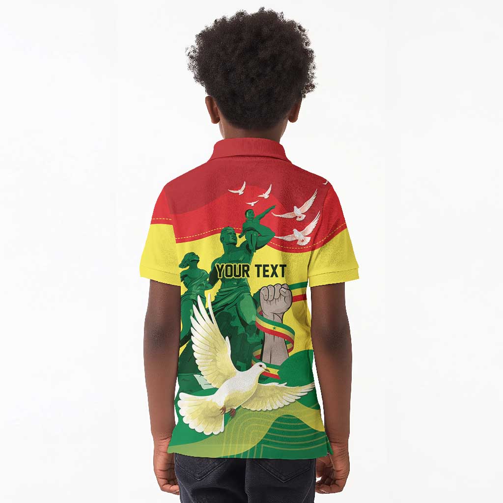 Personalized Senegal Independence Day Kid Polo Shirt African Renaissance Monument