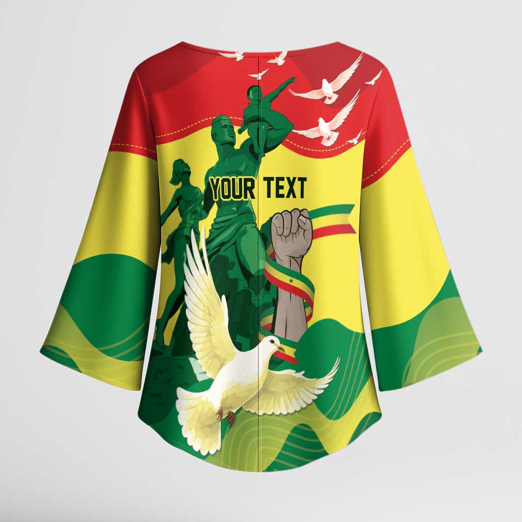 Personalized Senegal Independence Day Kimono Sleeve Blouse African Renaissance Monument