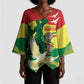 Personalized Senegal Independence Day Kimono Sleeve Blouse African Renaissance Monument