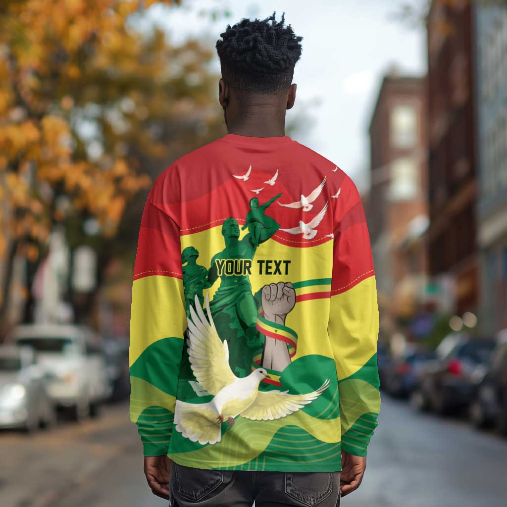Personalized Senegal Independence Day Long Sleeve Shirt African Renaissance Monument