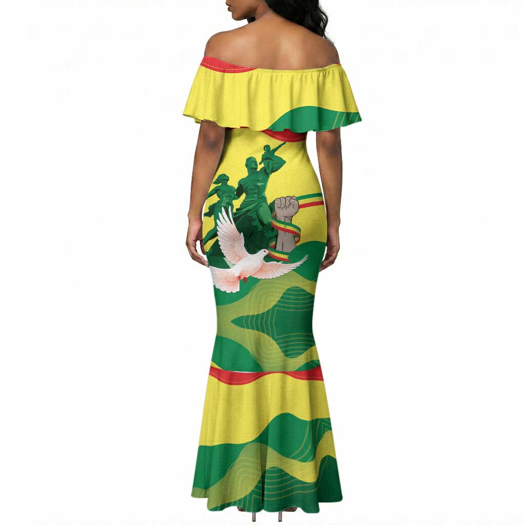 Personalized Senegal Independence Day Mermaid Dress African Renaissance Monument