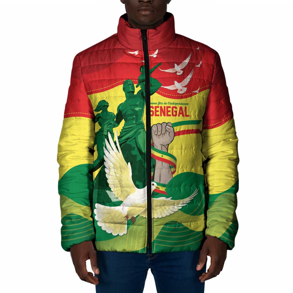 Personalized Senegal Independence Day Padded Jacket African Renaissance Monument
