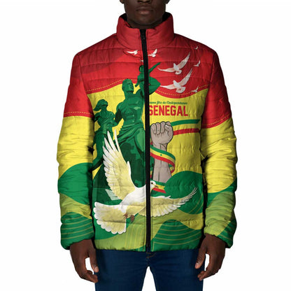 Personalized Senegal Independence Day Padded Jacket African Renaissance Monument