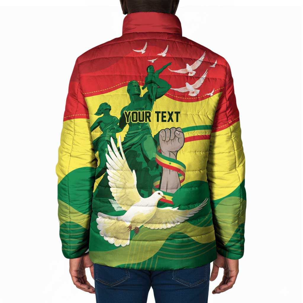 Personalized Senegal Independence Day Padded Jacket African Renaissance Monument