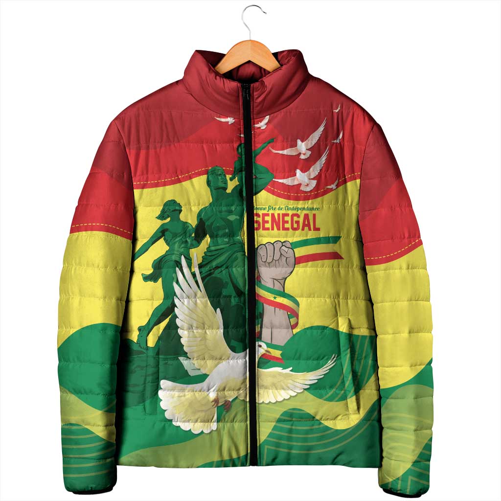 Personalized Senegal Independence Day Padded Jacket African Renaissance Monument