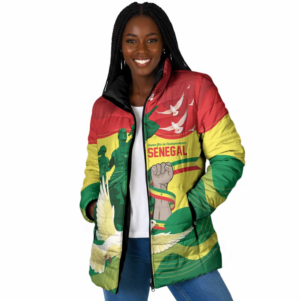 Personalized Senegal Independence Day Padded Jacket African Renaissance Monument