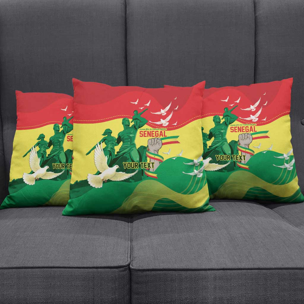 Personalized Senegal Independence Day Pillow Cover African Renaissance Monument