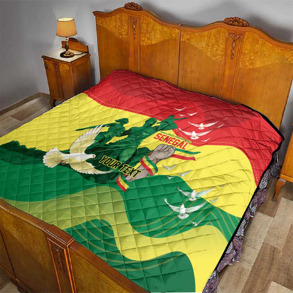 Personalized Senegal Independence Day Quilt African Renaissance Monument