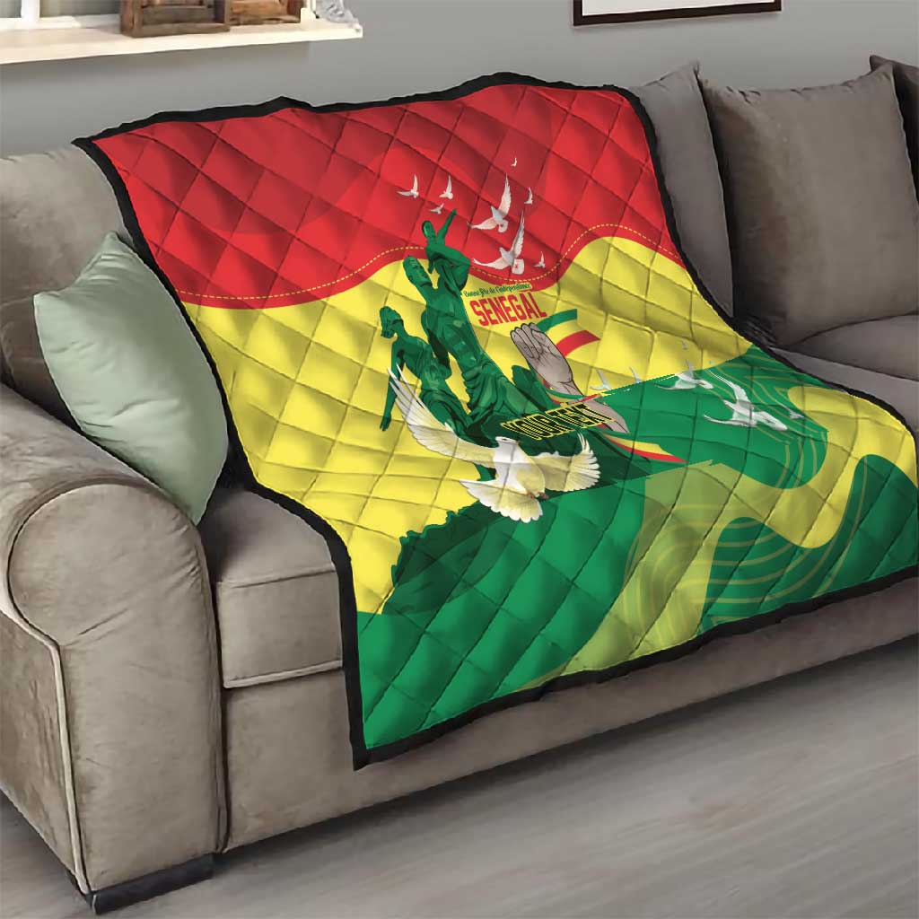 Personalized Senegal Independence Day Quilt African Renaissance Monument