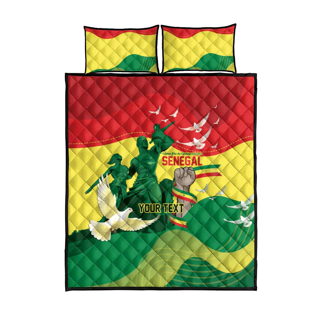 Personalized Senegal Independence Day Quilt Bed Set African Renaissance Monument