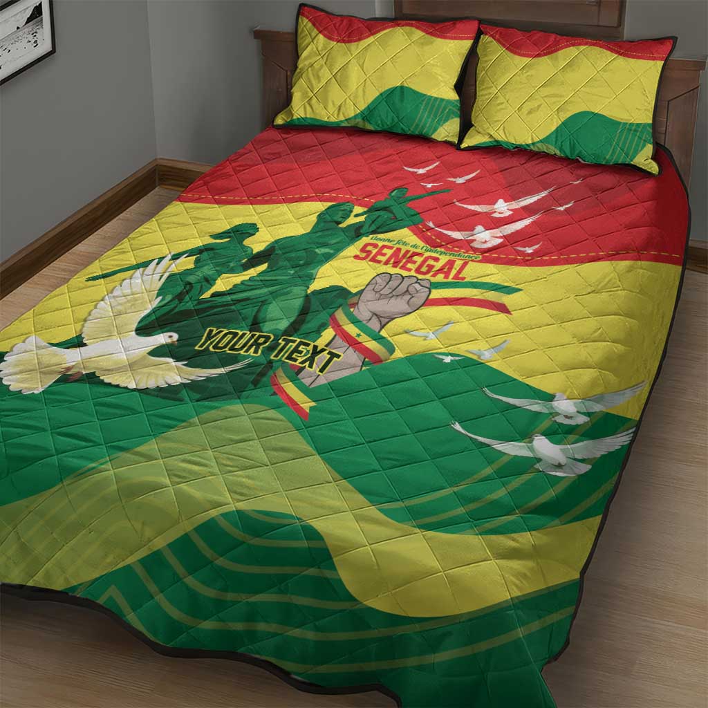Personalized Senegal Independence Day Quilt Bed Set African Renaissance Monument