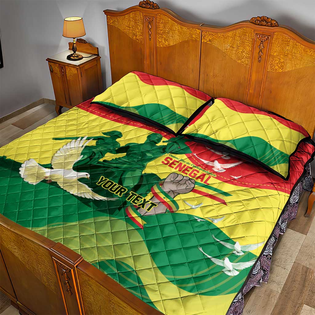 Personalized Senegal Independence Day Quilt Bed Set African Renaissance Monument