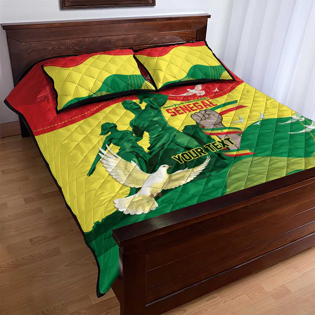 Personalized Senegal Independence Day Quilt Bed Set African Renaissance Monument